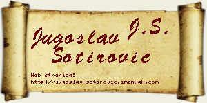 Jugoslav Sotirović vizit kartica